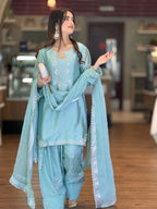 Vani Sea Blue Farshi Suit