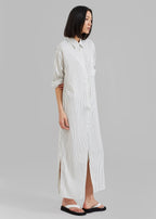 Risha Pinstripe Shirt Gown