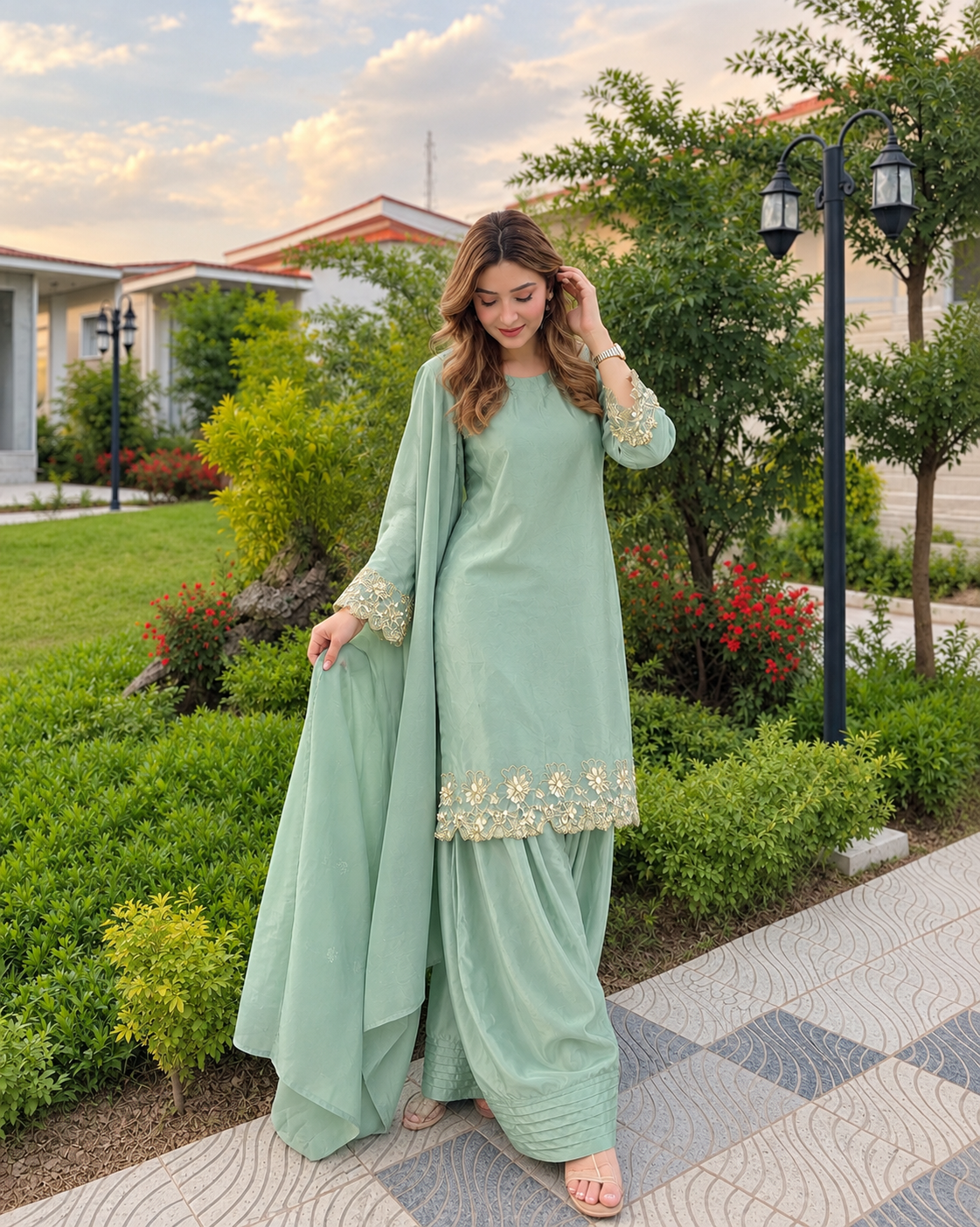 Rachana Embroidered Farshi Salwar Suit