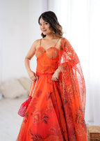 Ruvina Corset Embroidered Lehenga Set