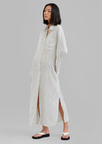 Risha Pinstripe Shirt Gown