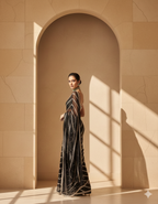 Kareena Black Mirror Work Saree