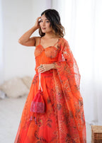 Ruvina Corset Embroidered Lehenga Set