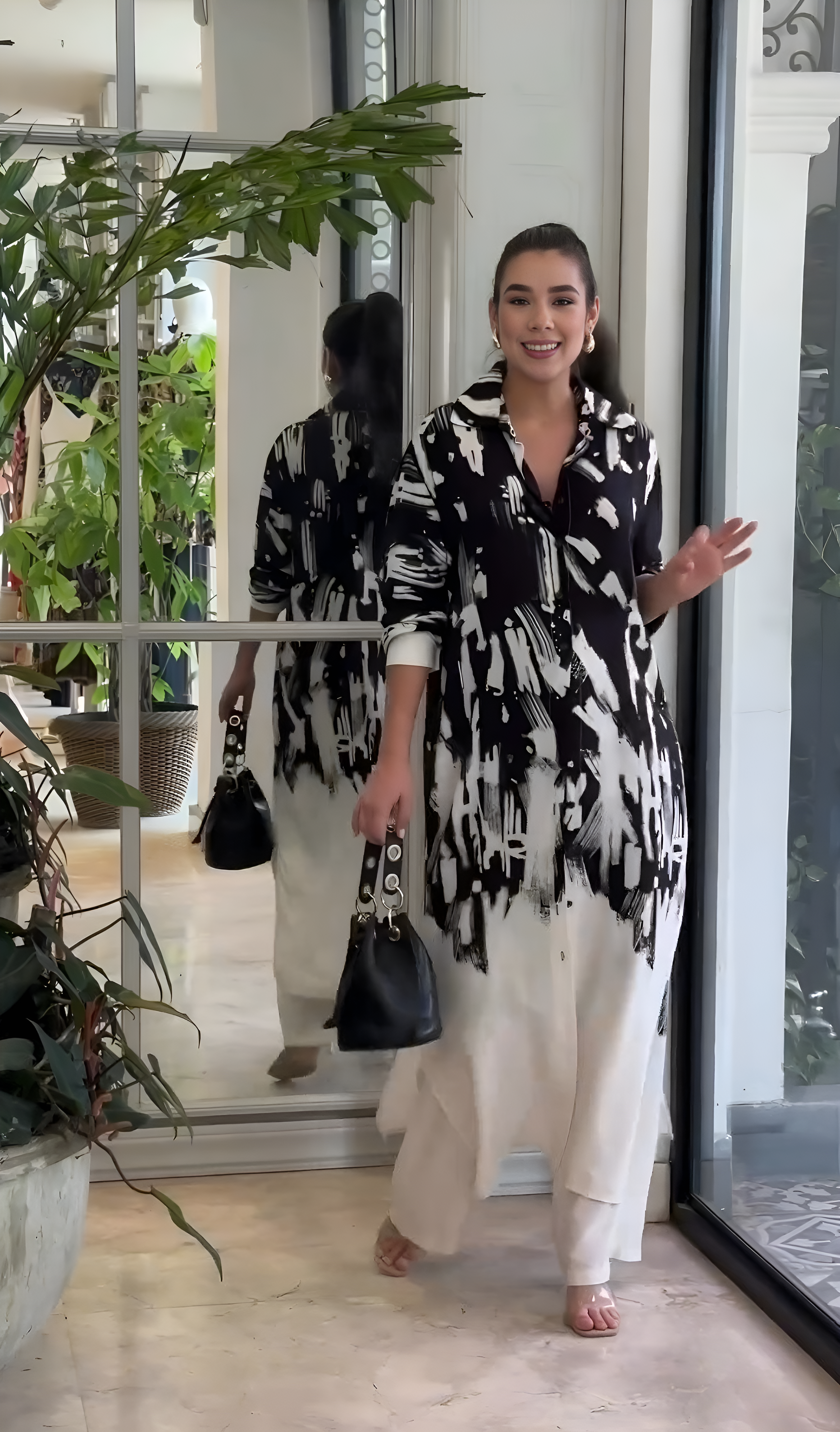 Roma Painterly Abstract Shirt Dress