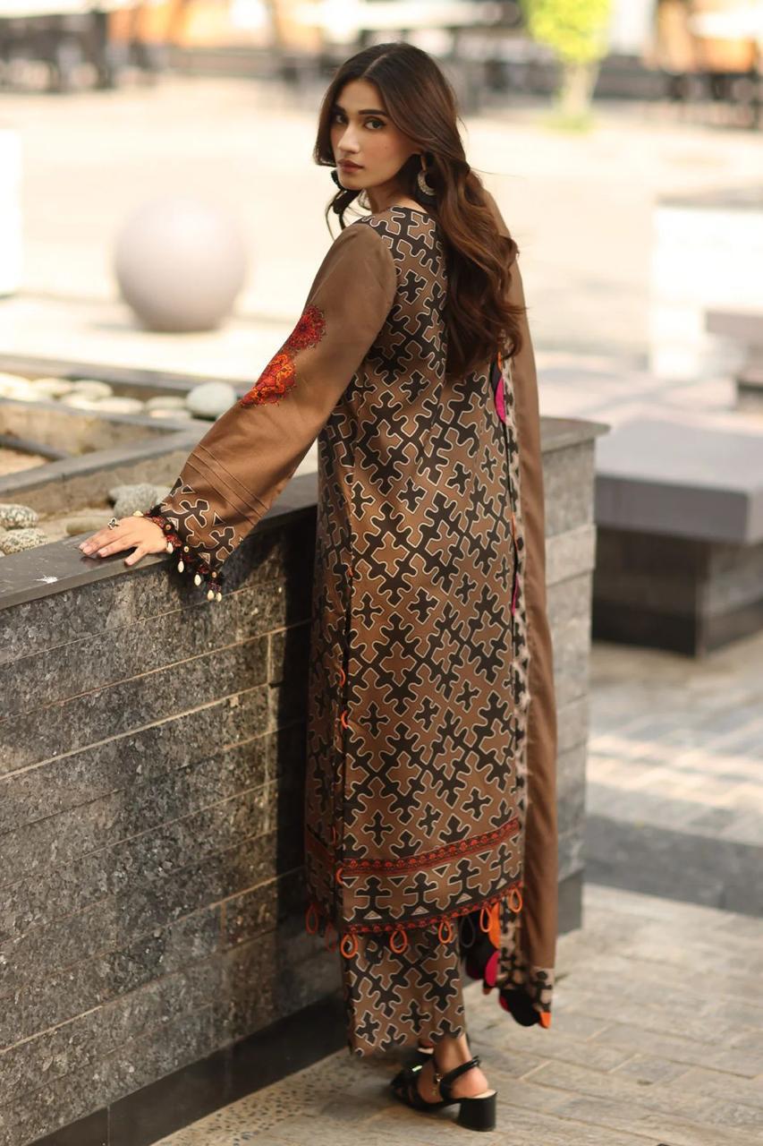Elish brown black Straight Kurta Suit