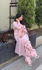 Gulnaar blush rose suit