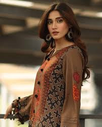 Elish brown black Straight Kurta Suit