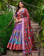 Rasbhani Surkh Kalamkari Lehenga Set