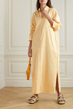 Raina Citrus Stripe Shirt Gown