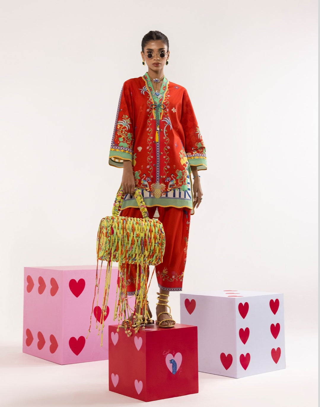 Rhea Scarlet Oasis Tunic Set