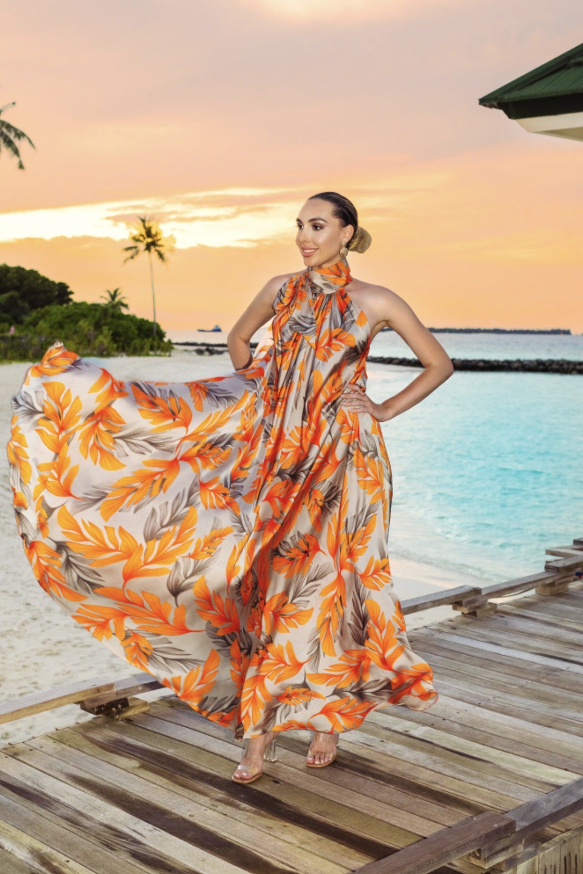 Harshi Sunset Orange Dress