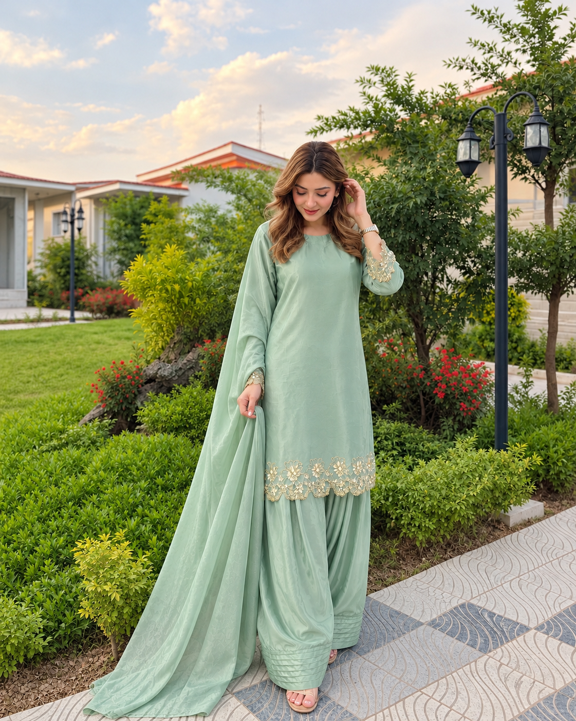 Rachana Embroidered Farshi Salwar Suit