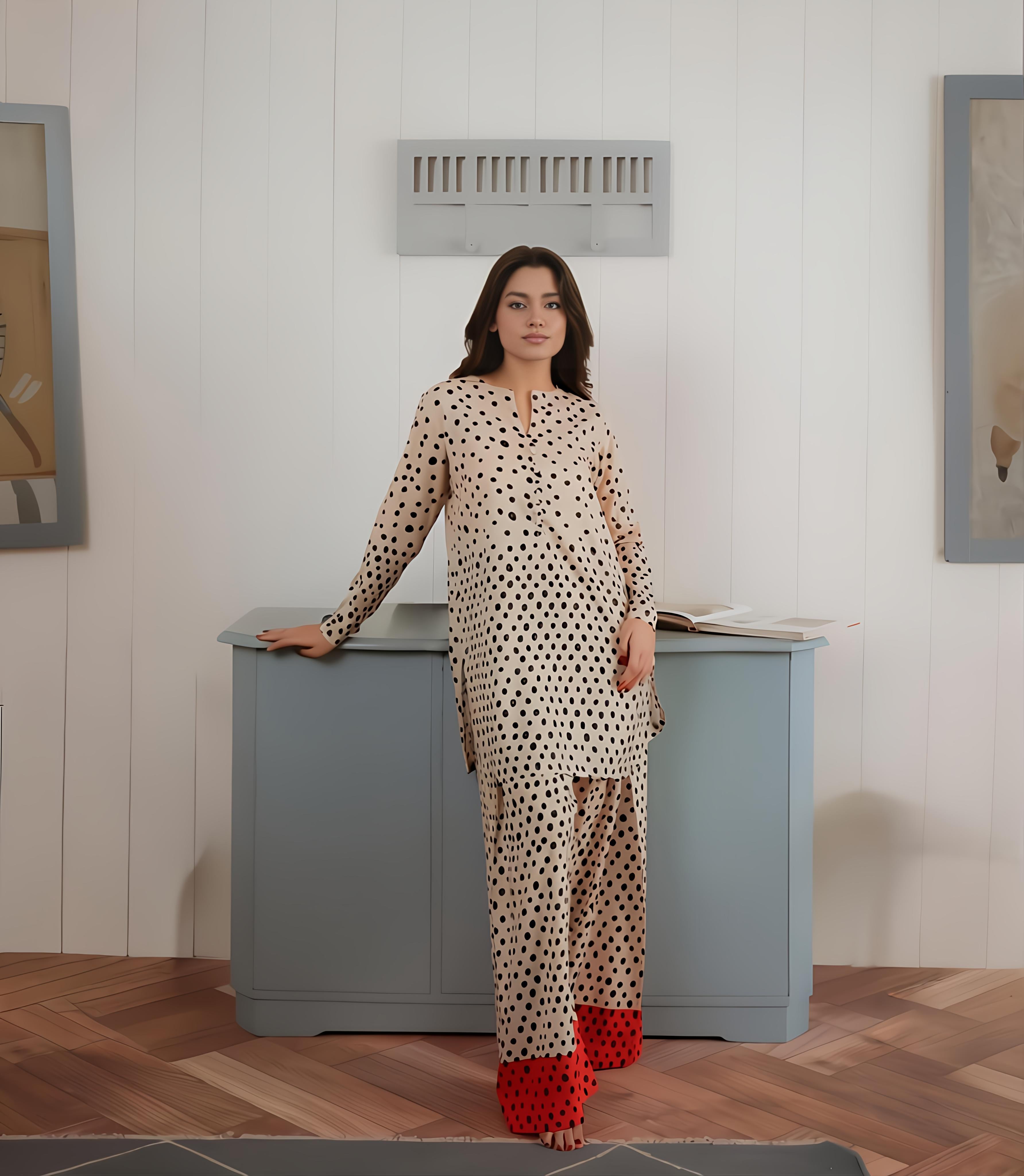 Rupal Polka Contrast Co-ord Set
