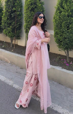 Gulnaar blush rose suit
