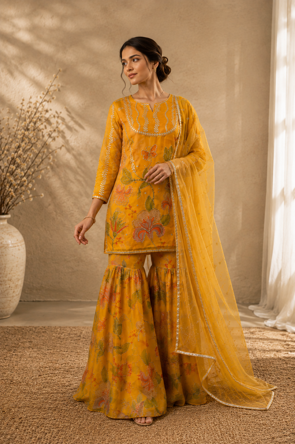 Ravisha Mustard Gharara Suit