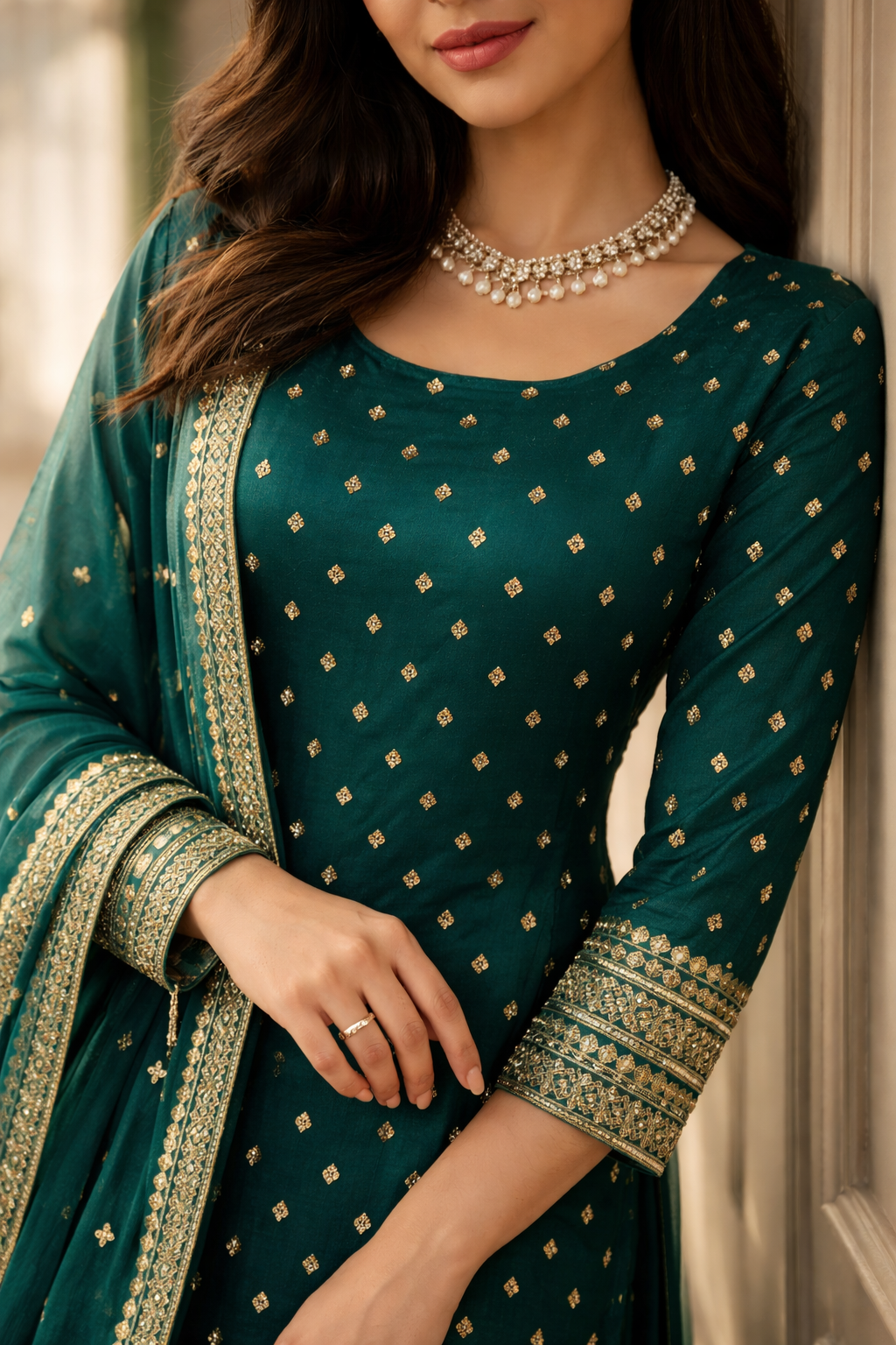 Sobha emerald embroidery suit