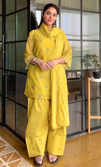 Riza Mustard Blossom Kurta Set