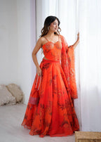 Ruvina Corset Embroidered Lehenga Set