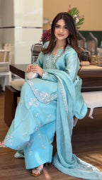 Vani Sea Blue Farshi Suit