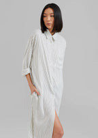 Risha Pinstripe Shirt Gown