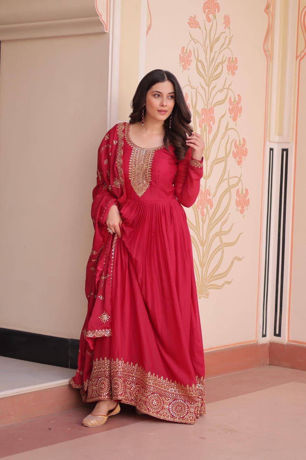 Alaya Red anarkali