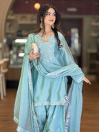 Vani Sea Blue Farshi Suit