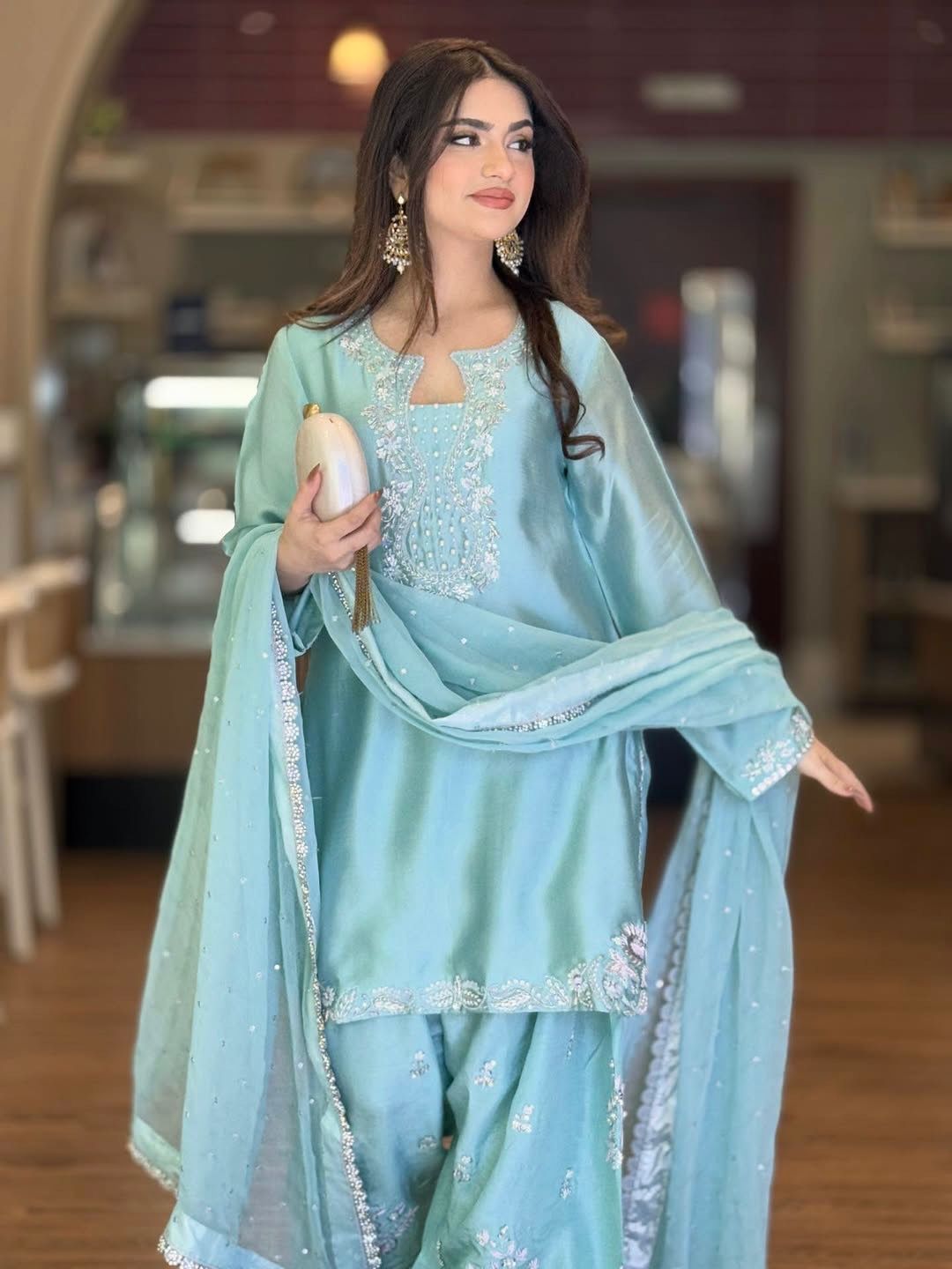 Vani Sea Blue Farshi Suit