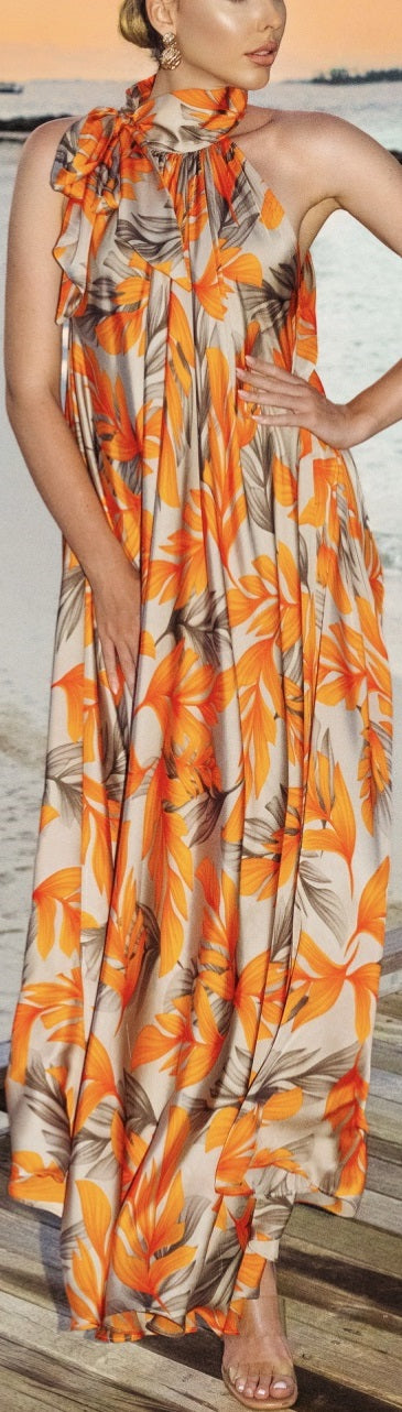 Harshi Sunset Orange Dress