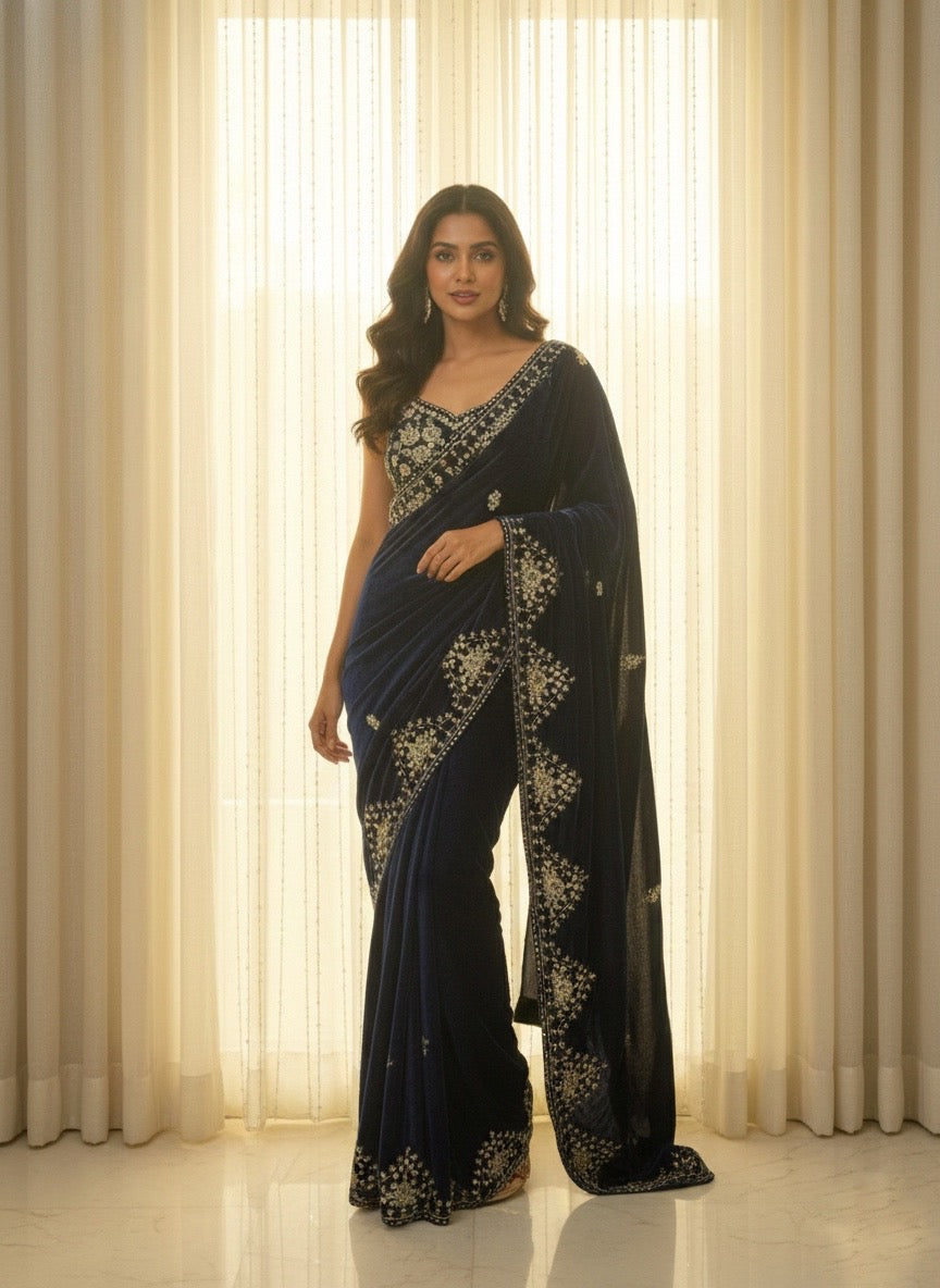 Zeenat Velvette Saree