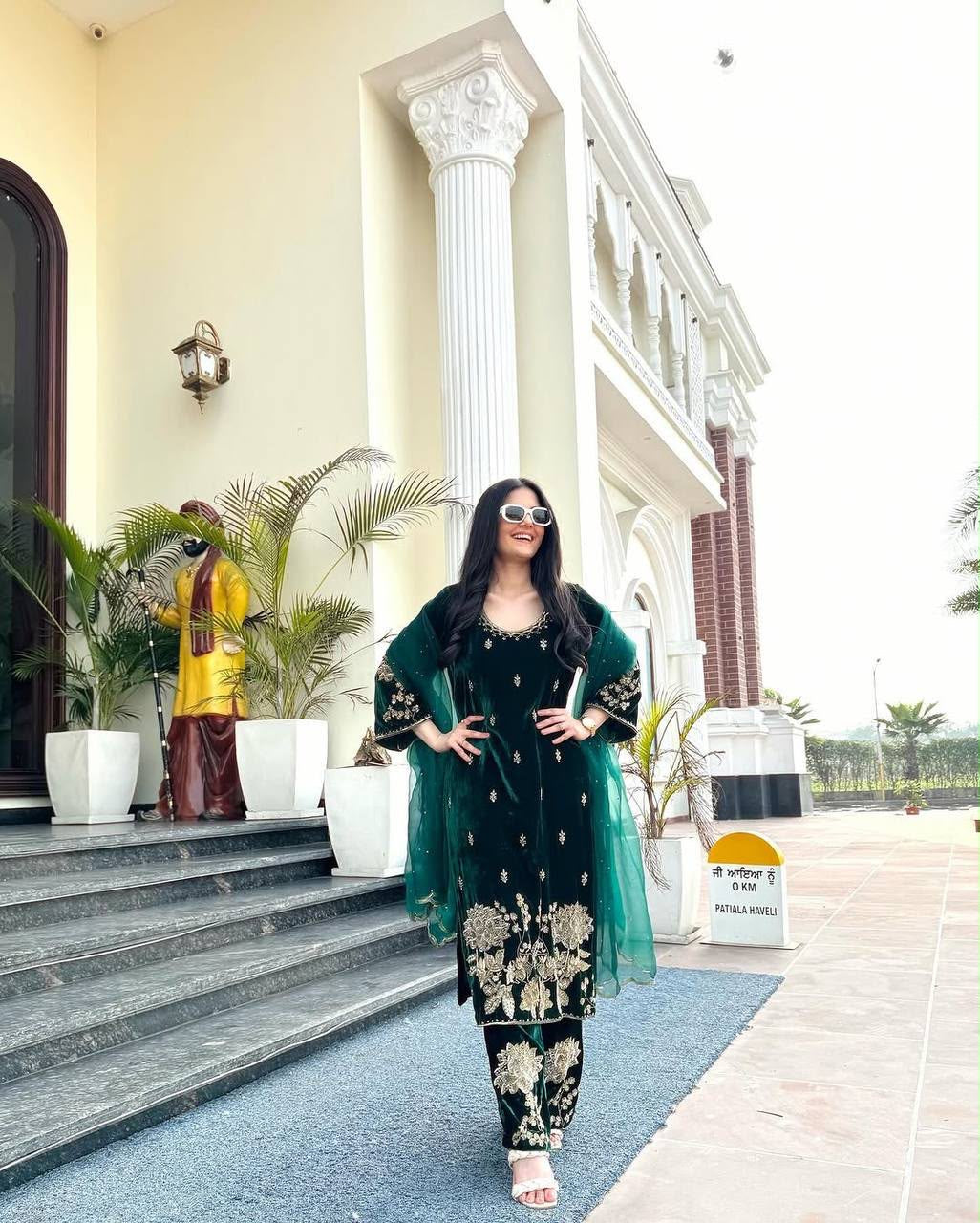 Renuka Velvet Kurta Set