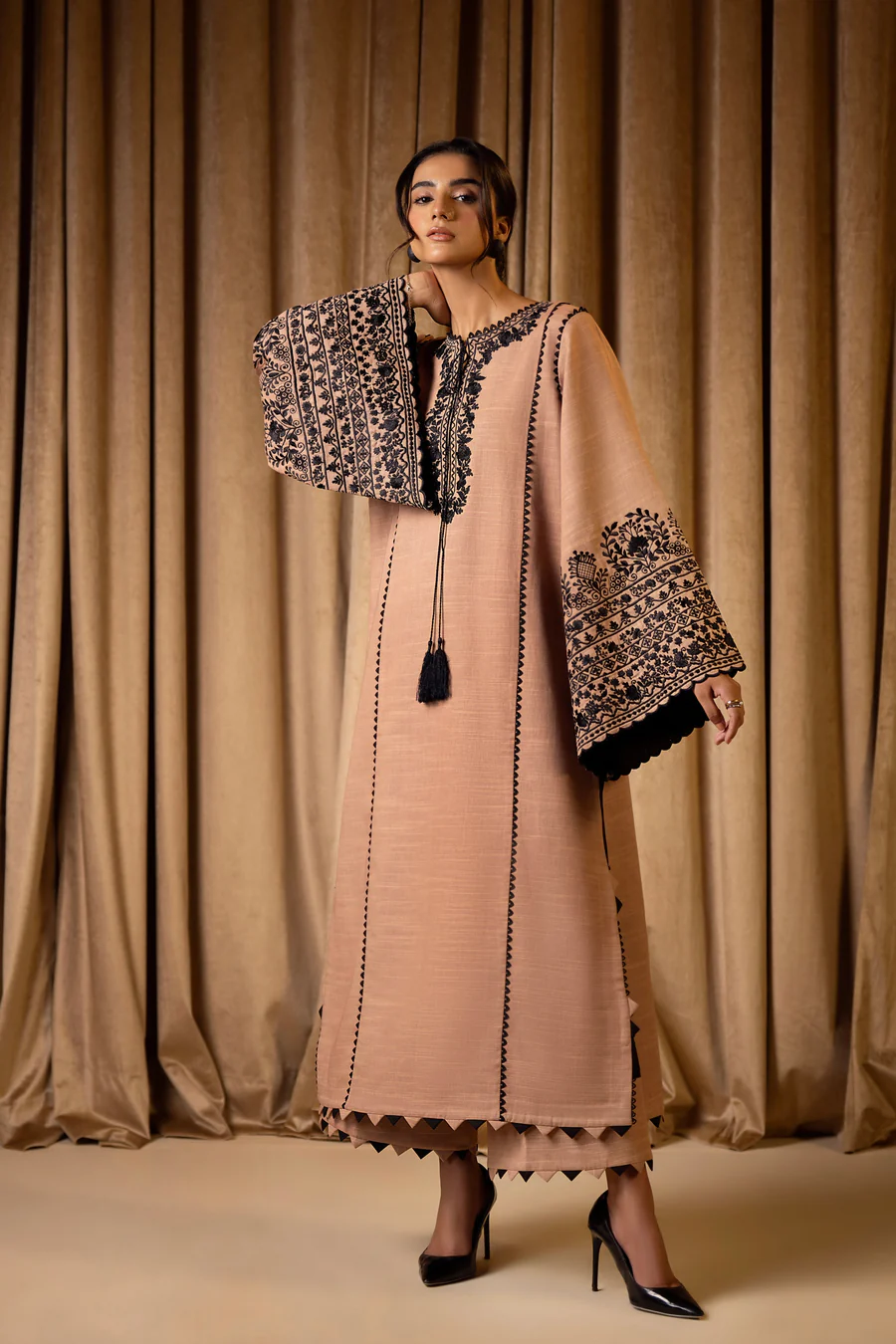 Sand Noir Elegance Straight Kurta Set