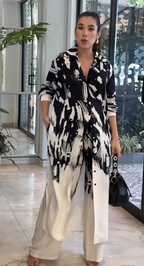 Roma Painterly Abstract Shirt Dress