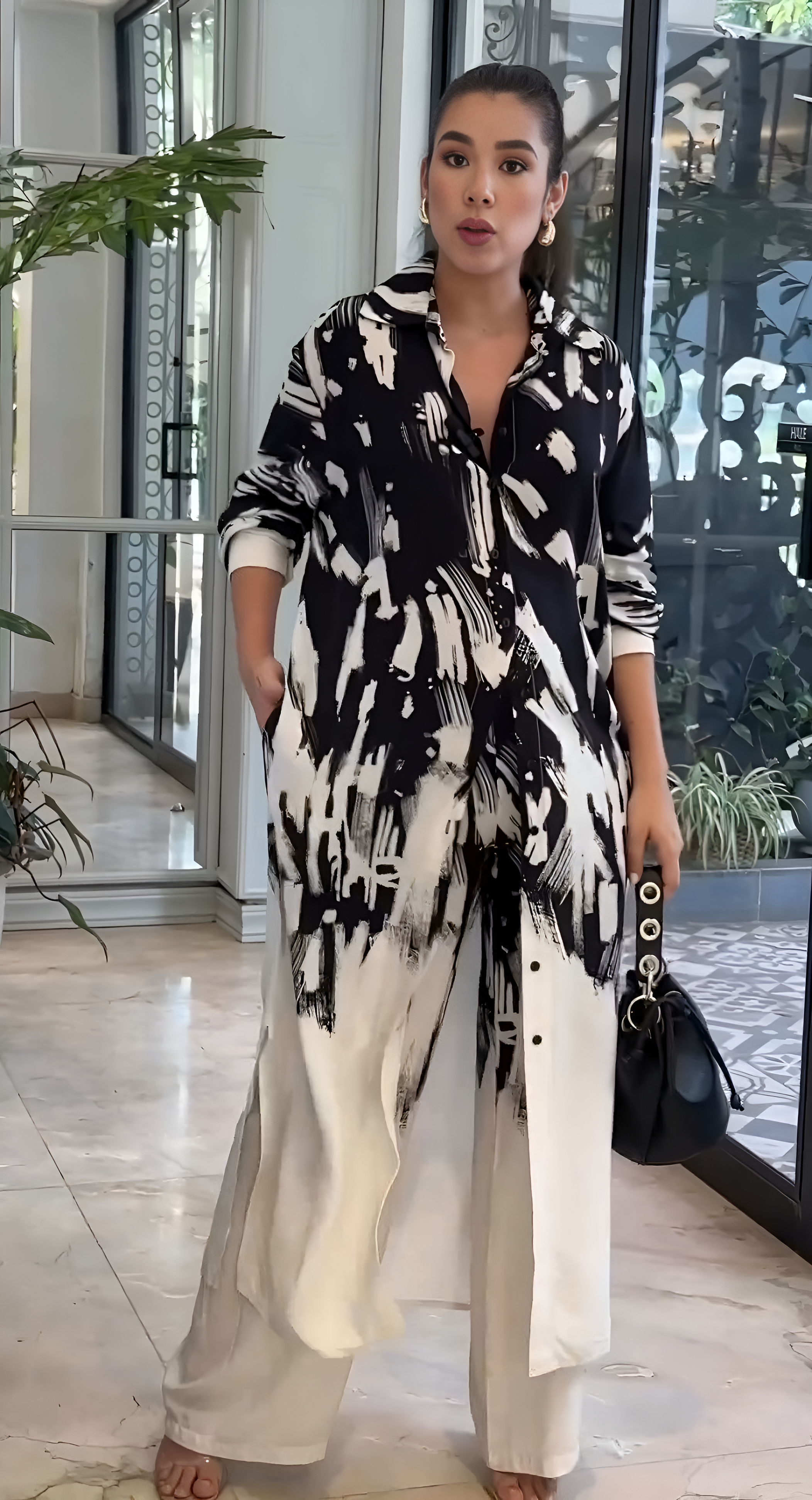 Roma Painterly Abstract Shirt Dress