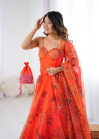 Ruvina Corset Embroidered Lehenga Set