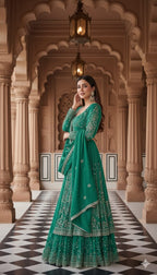 Tabu Green Jacket lehenga Set