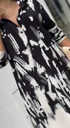 Roma Painterly Abstract Shirt Dress