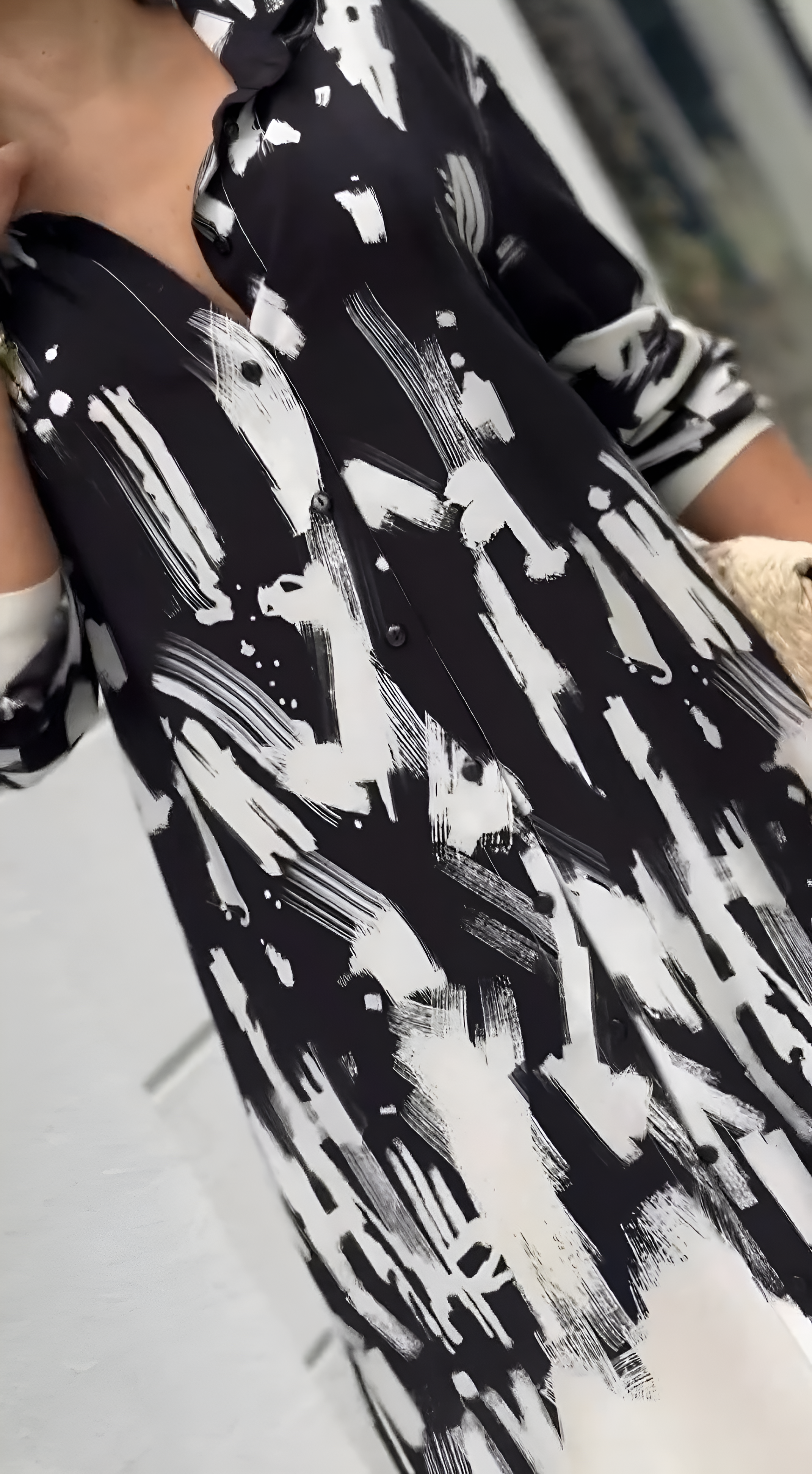 Roma Painterly Abstract Shirt Dress