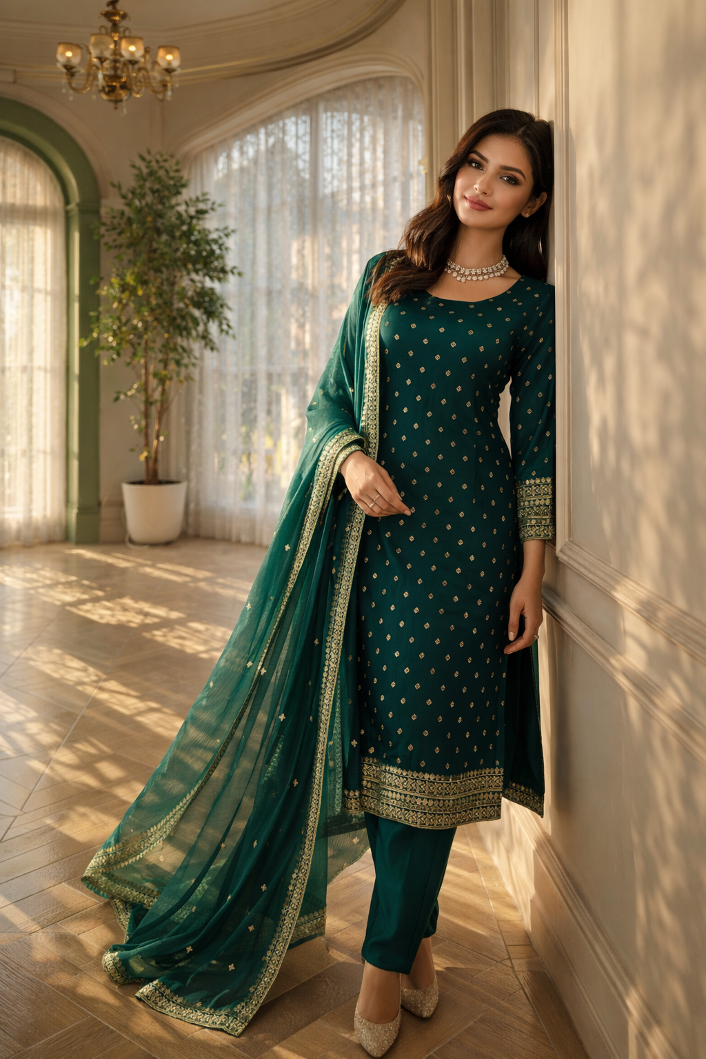 Sobha emerald embroidery suit
