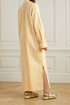 Raina Citrus Stripe Shirt Gown