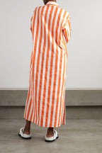 Reshma Tangerine Stripe Shirt Dress