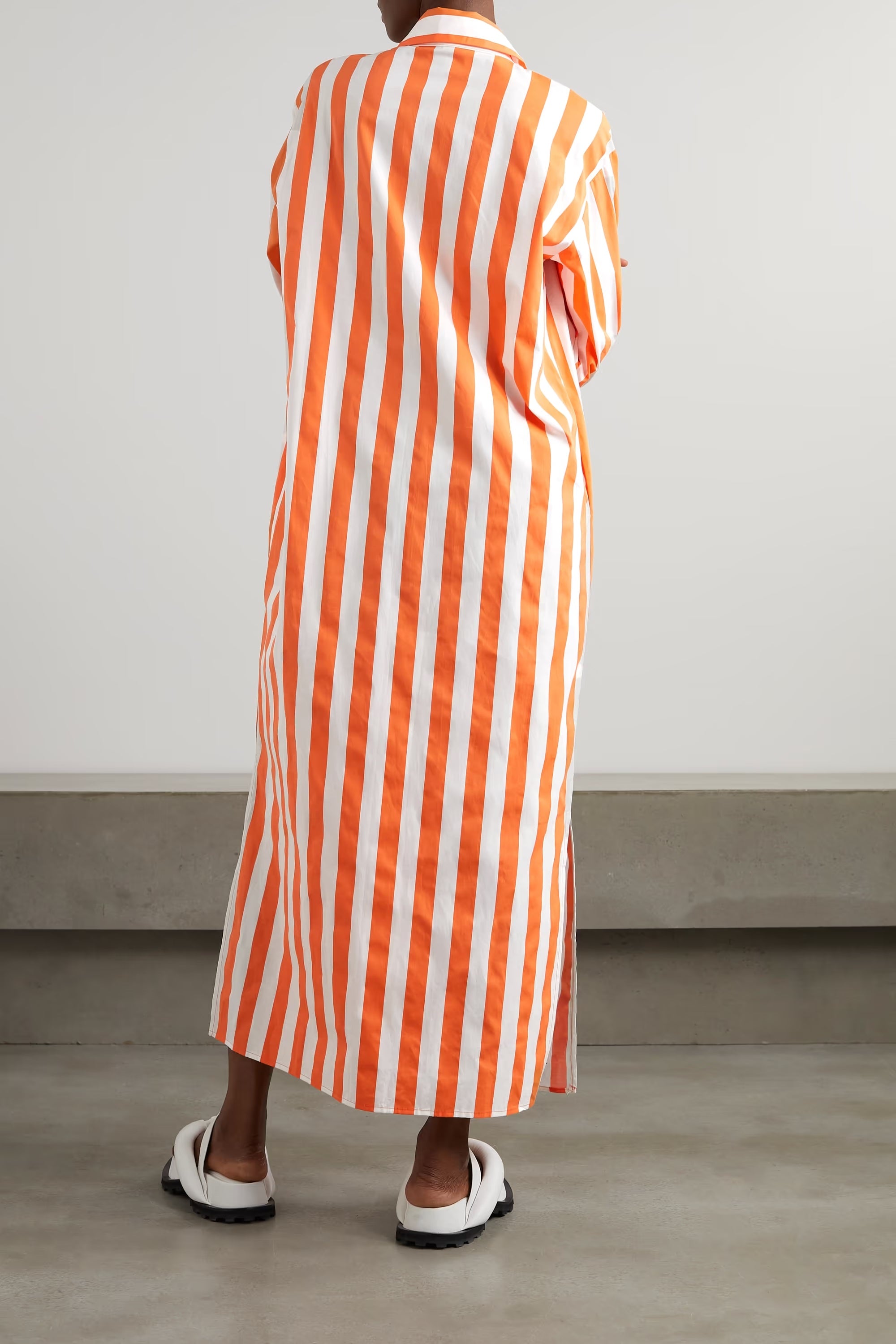 Reshma Tangerine Stripe Shirt Dress