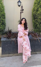Gulnaar blush rose suit