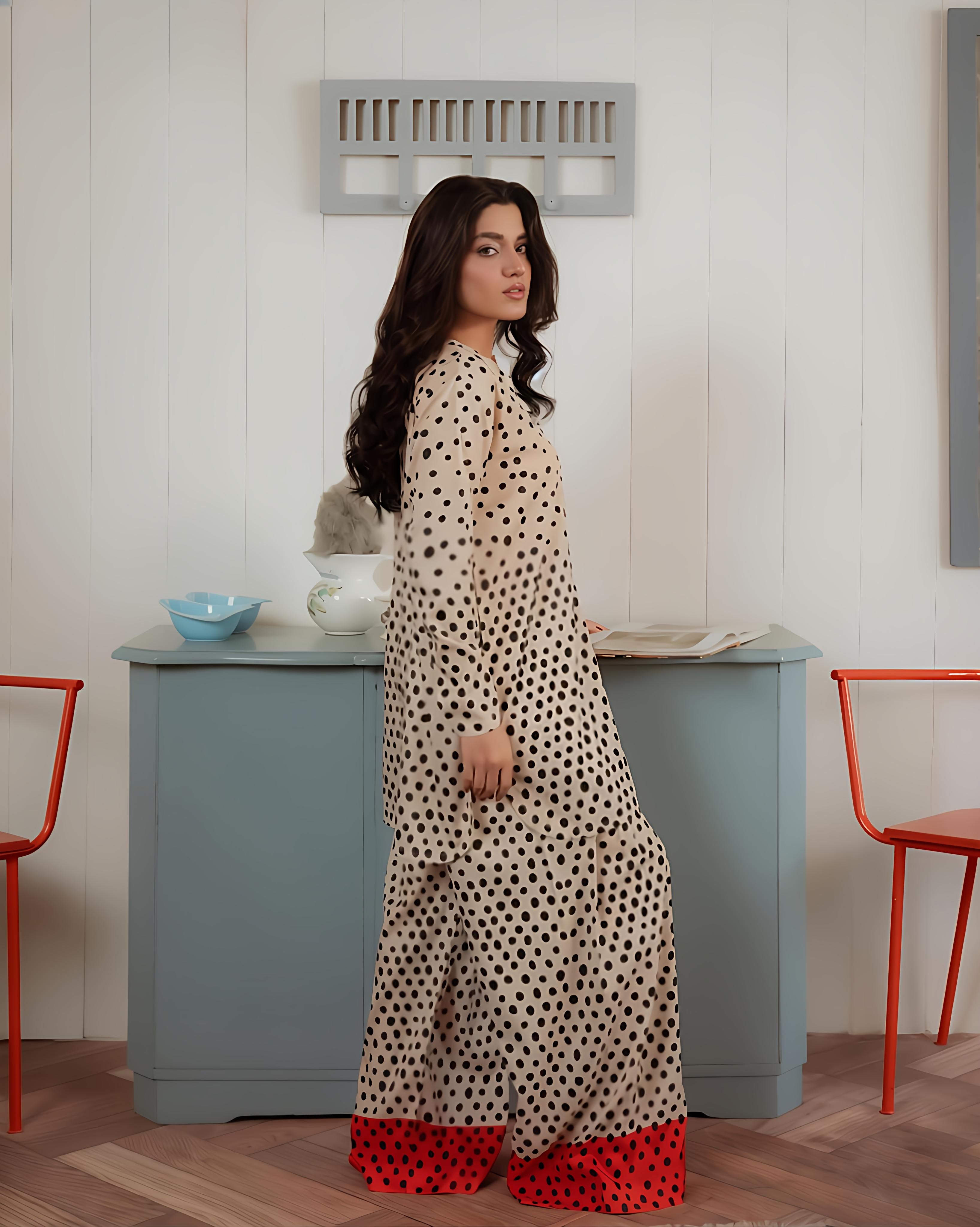 Rupal Polka Contrast Co-ord Set