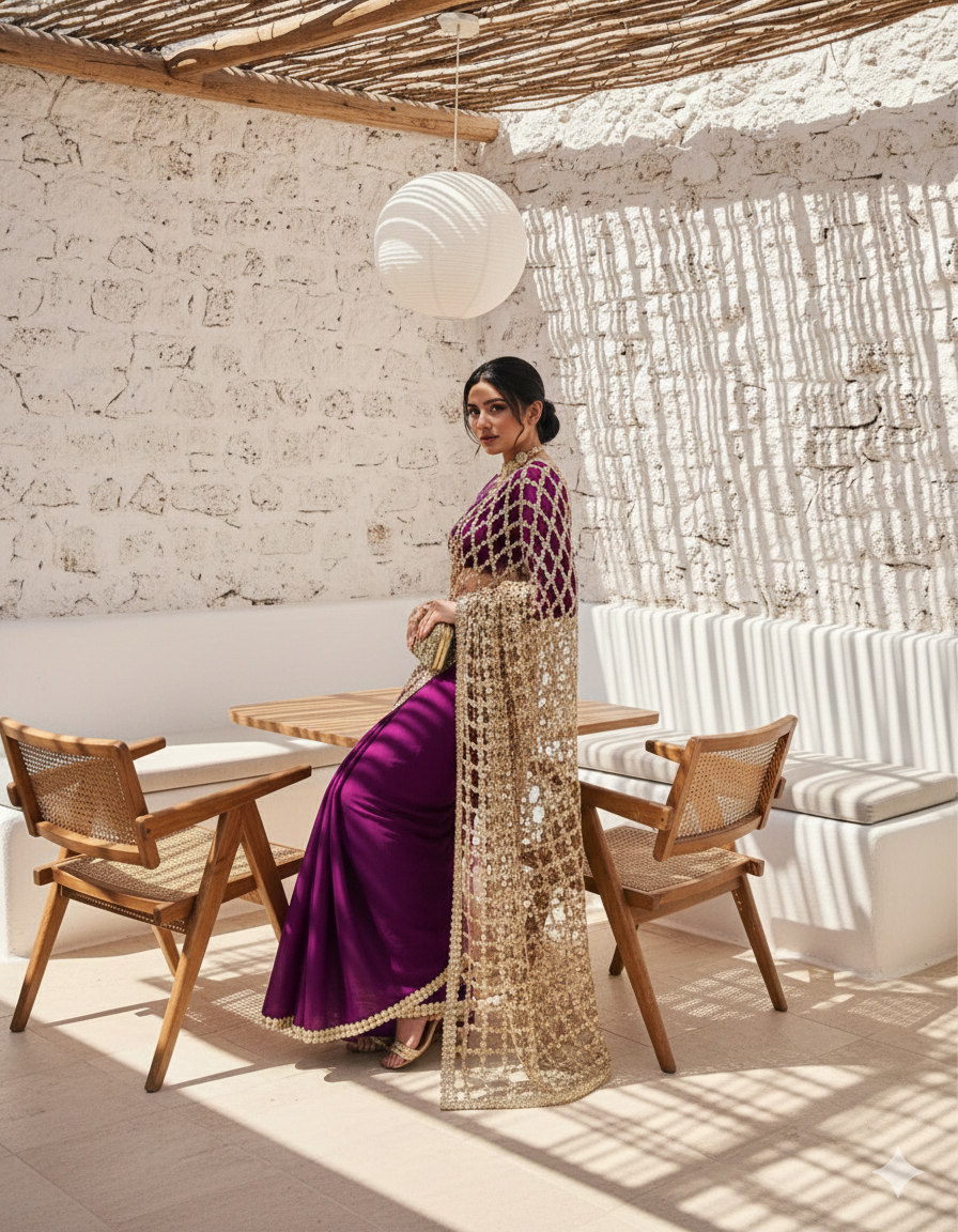 Samaira rich purple gold saree