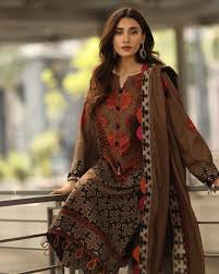 Elish brown black Straight Kurta Suit