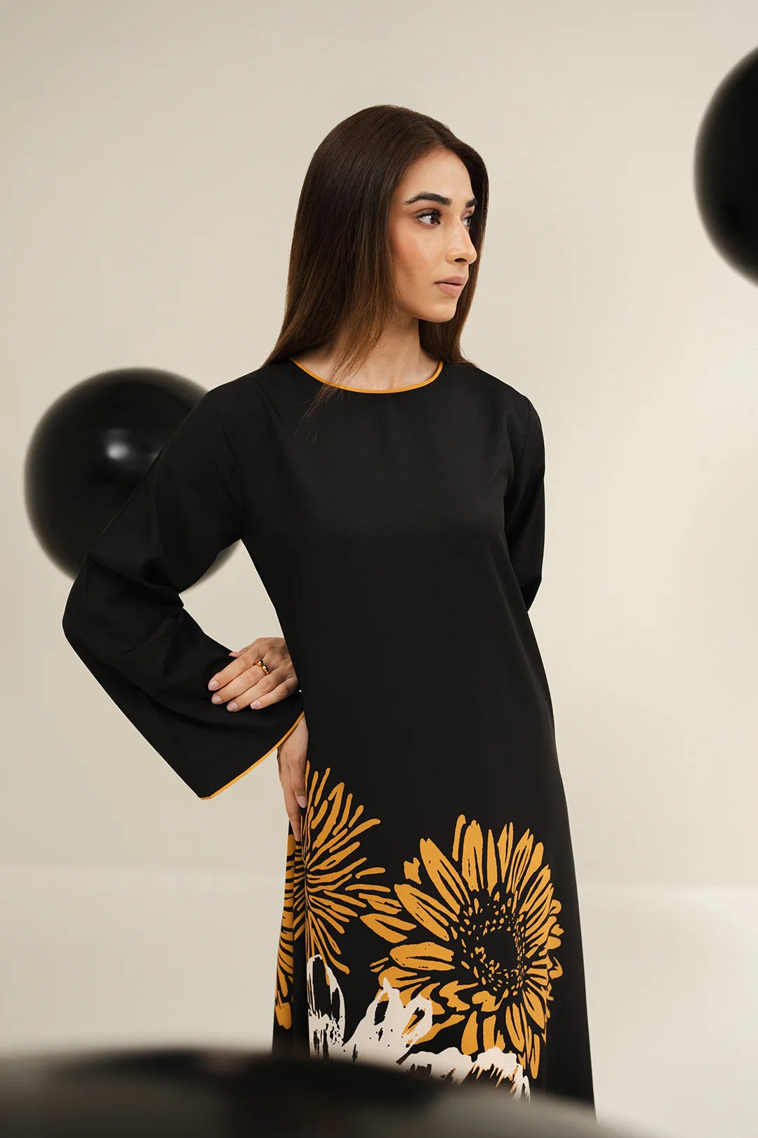 Rivat Sunflower Kaftan Dress