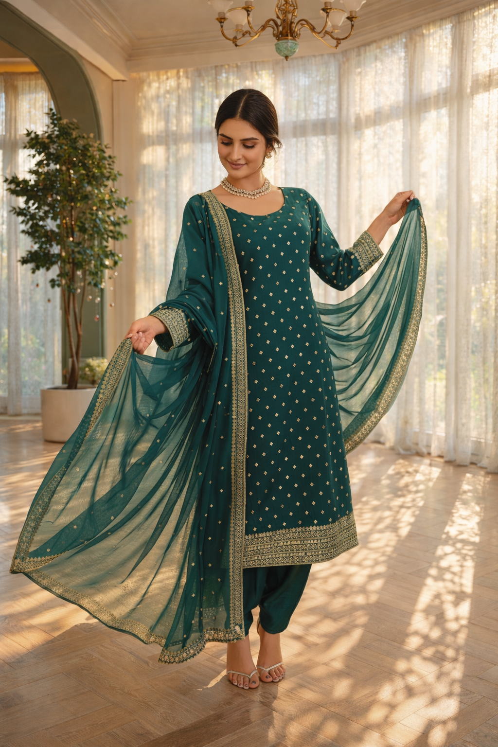 Sobha emerald embroidery suit