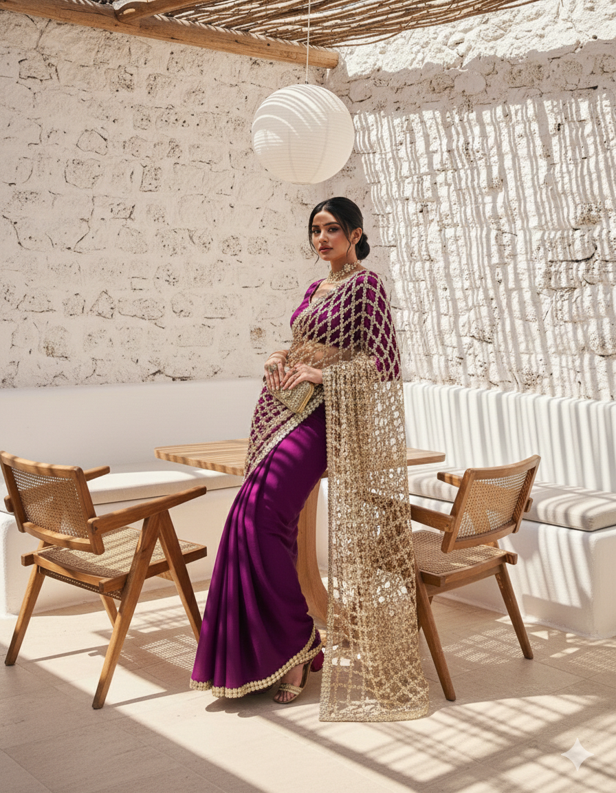 Samaira rich purple gold saree