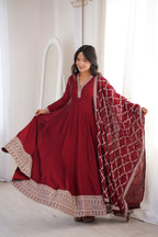 Sarin maroon anarkali