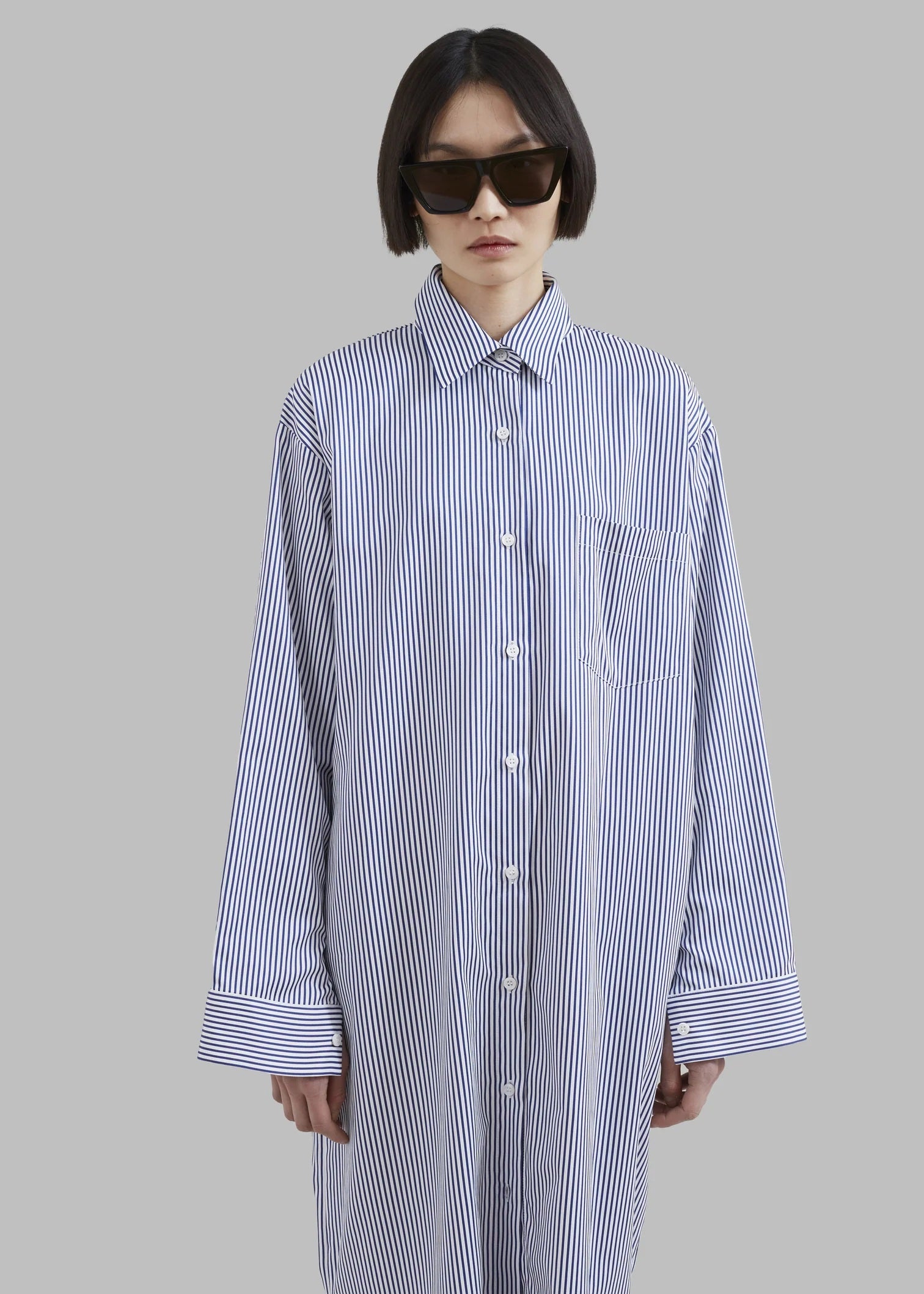 Risha Classic Pinstripe Shirt Dress